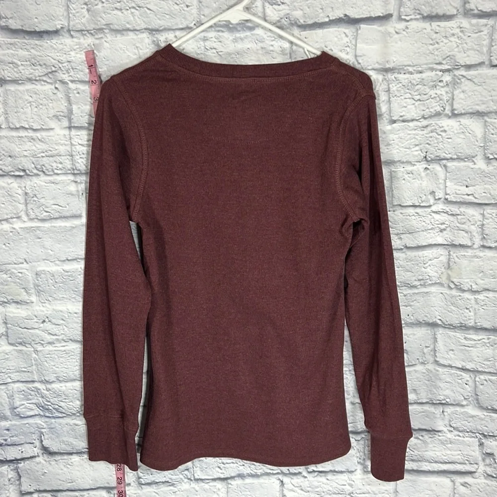Berne Women's Heavyweight Rib-Knit Long Sleeve Henley Shirt| size small - Picture 6 of 7